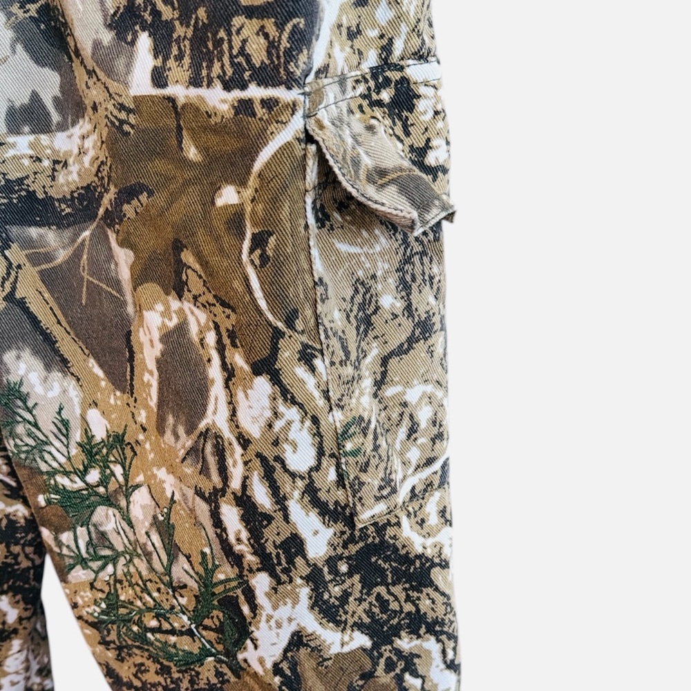 Camo Cargo Pants Size Large Brown Camouflage Wide Leg Pull On Style Relaxed Fit - Picture 9 of 15